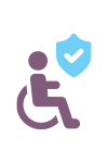 graphic of a shield and a person in a wheelchair